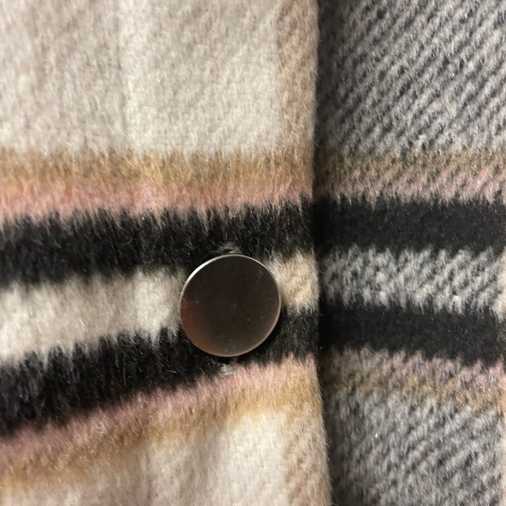Plaid Shacket jacket shirt Wool blend Size Pink, gray M outdoors, coat, pockets - Picture 5 of 9